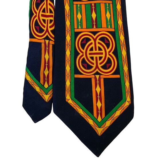 Rush Limbaugh No Boundaries Collections Navy Silk Celtic Knot Pattern Necktie - Picture 3 of 7